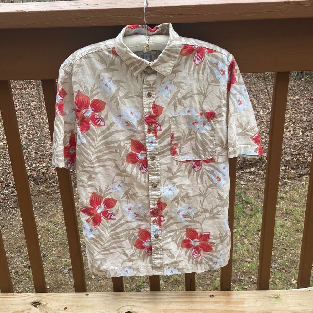 Croft & Barrow linen cotton tropical flower blouse